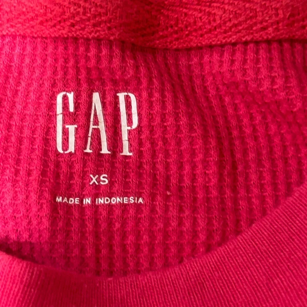 GAP Pink Waffle Knit Thermal Long Sleeve Top Cozy Lounge Kids Youth XS 8/10